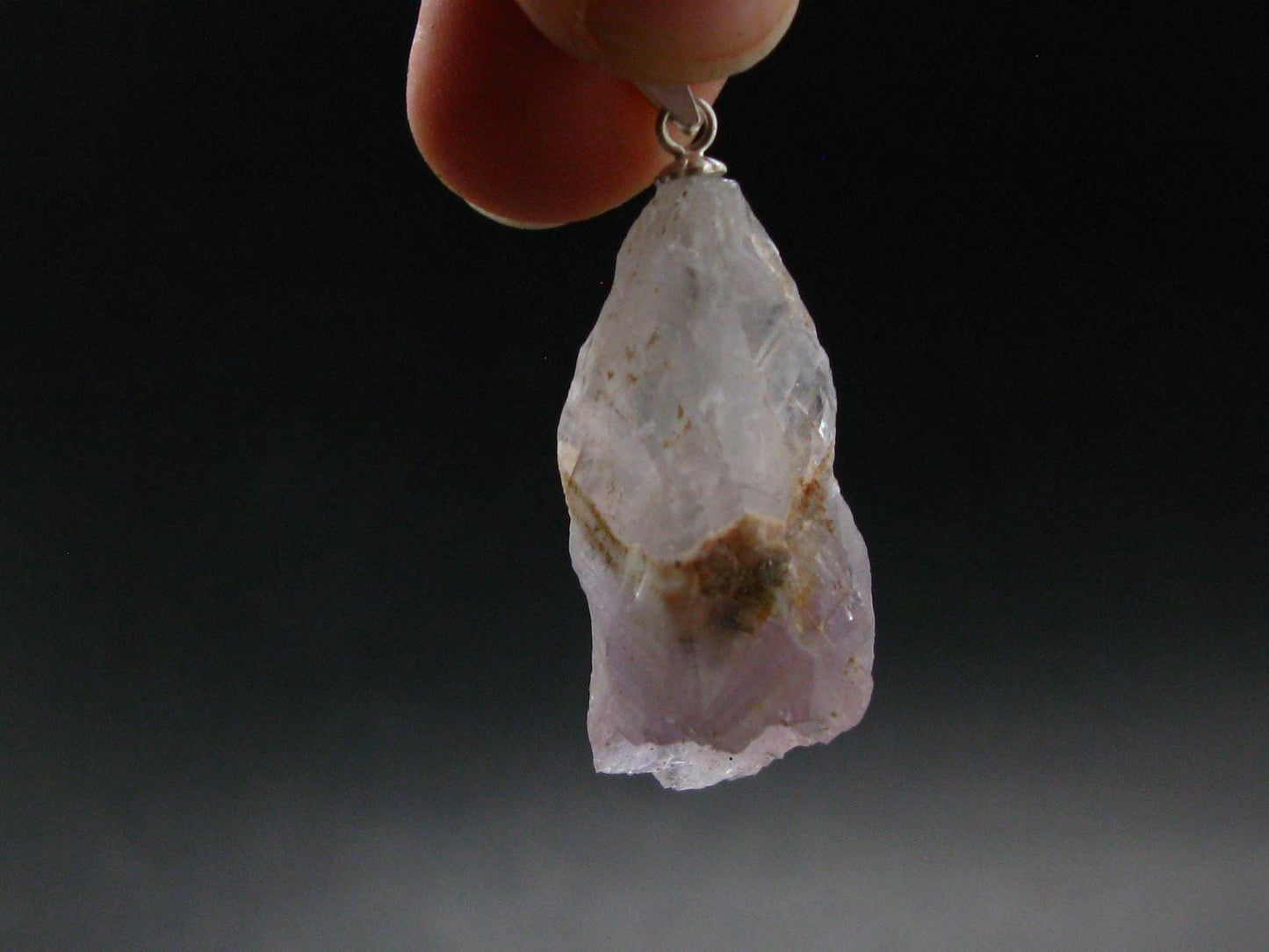 Rare Raw Auralite Super 23 Amethyst Silver Pendant From Canada - 1.6" - 6.84 Grams