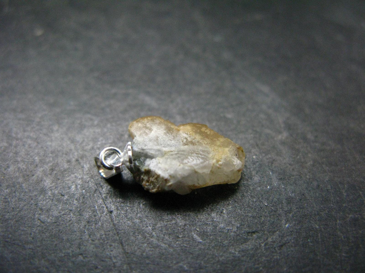 Gem Beryllonite Crystal Silver Pendant from Brazil - 0.9" - 6.15 Carats