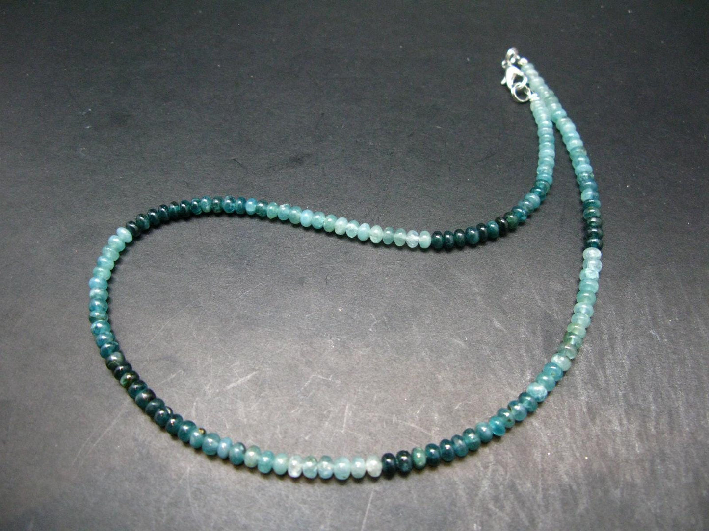 Extremely Rare Grandidierite Necklace From Madagascar - 17" - 5mm Rondelle Beads