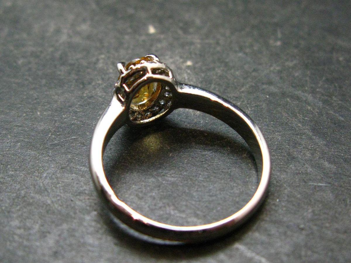 Stone of Success!! Natural Golden Yellow Citrine Faceted Sterling Silver Ring - Size 8.5 - 3.17 Grams