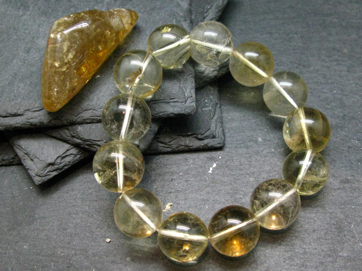 Citrine Genuine Unheated Bracelet ~ 7 Inches ~ 16mm Round Beads
