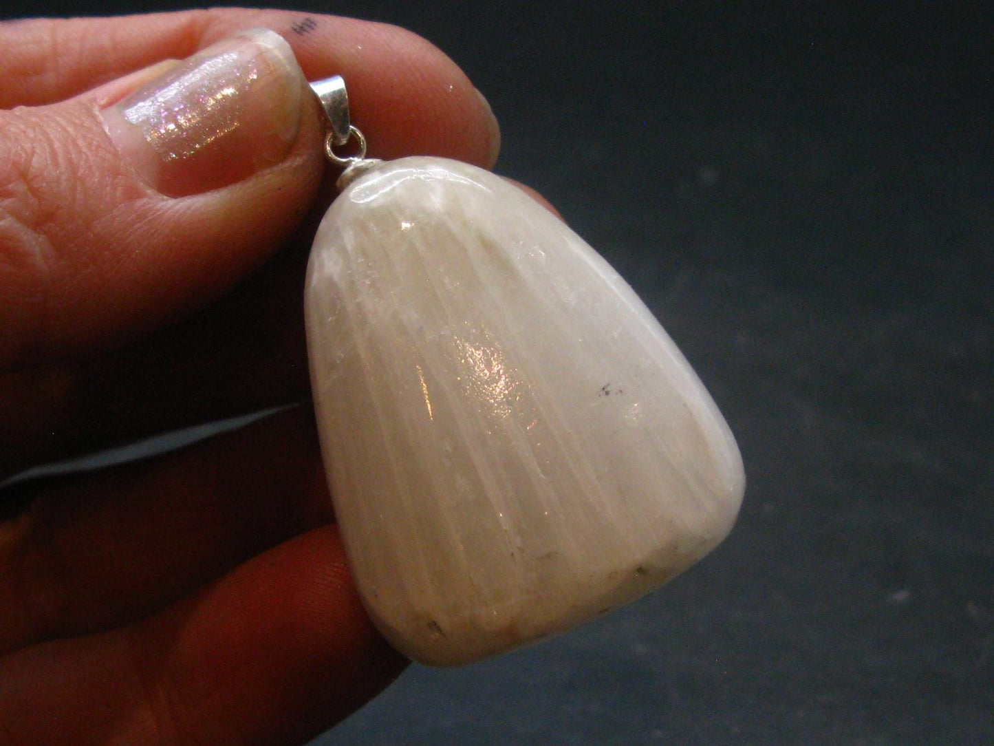 Scolecite Silver Pendant From India - 1.6" - 19.5 Grams