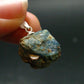 Rare Raw Blue Euclase Gem Crystal Silver Pendant from Zimbabwe - 0.9" - 2.73 Grams