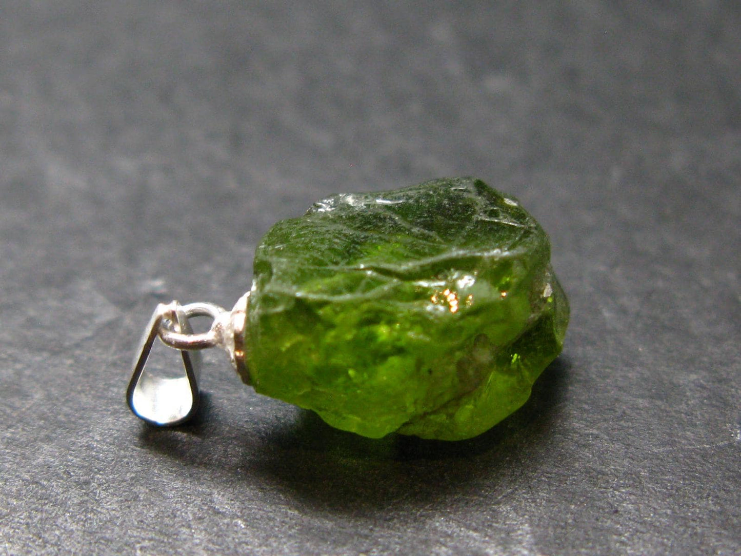 Peridot Olivine Pendant in SS From Arizona - 0.8" - 2.31 Grams