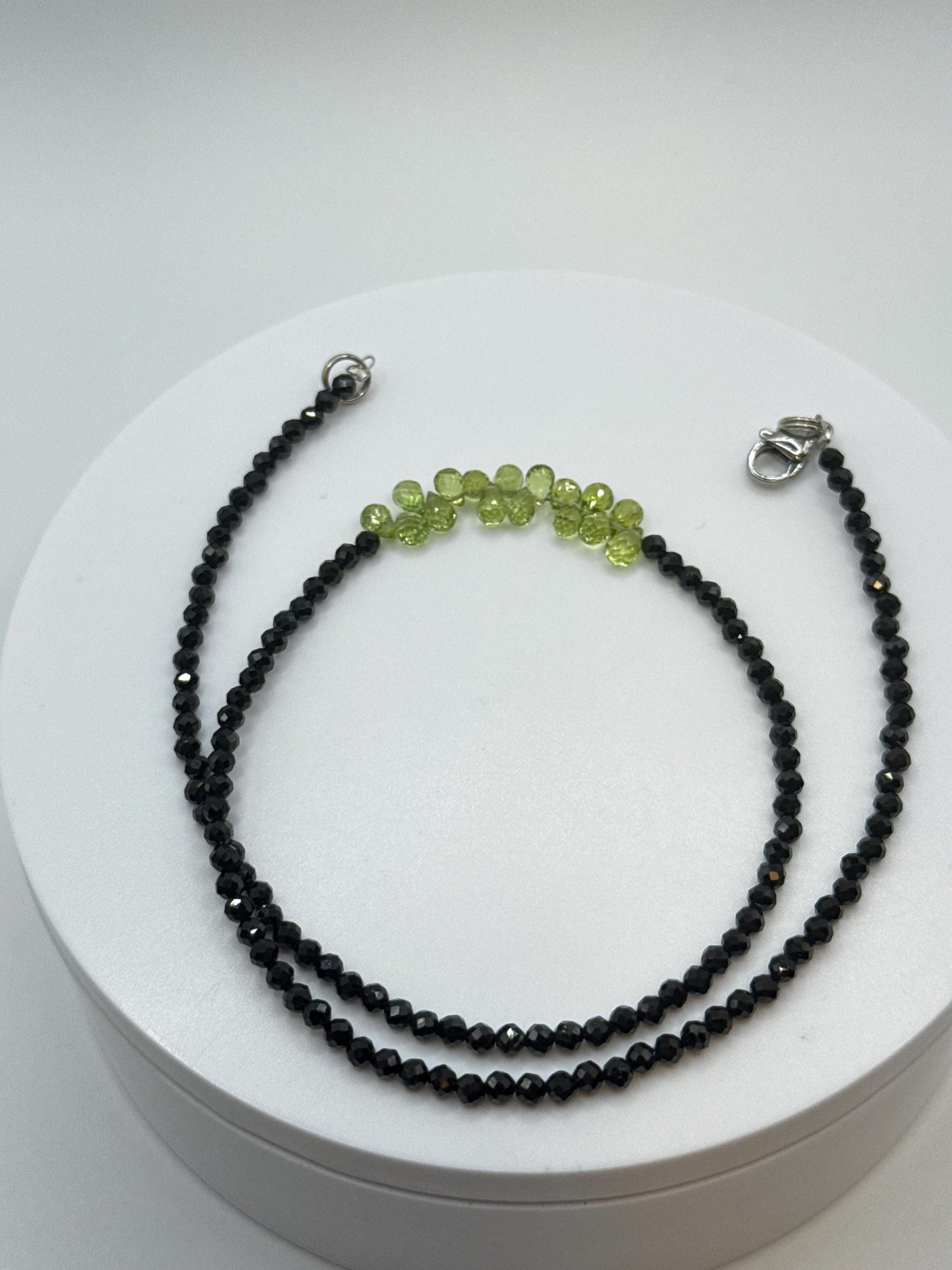 Peridot and Black Spinel Necklace | August Birthstone Jewelry