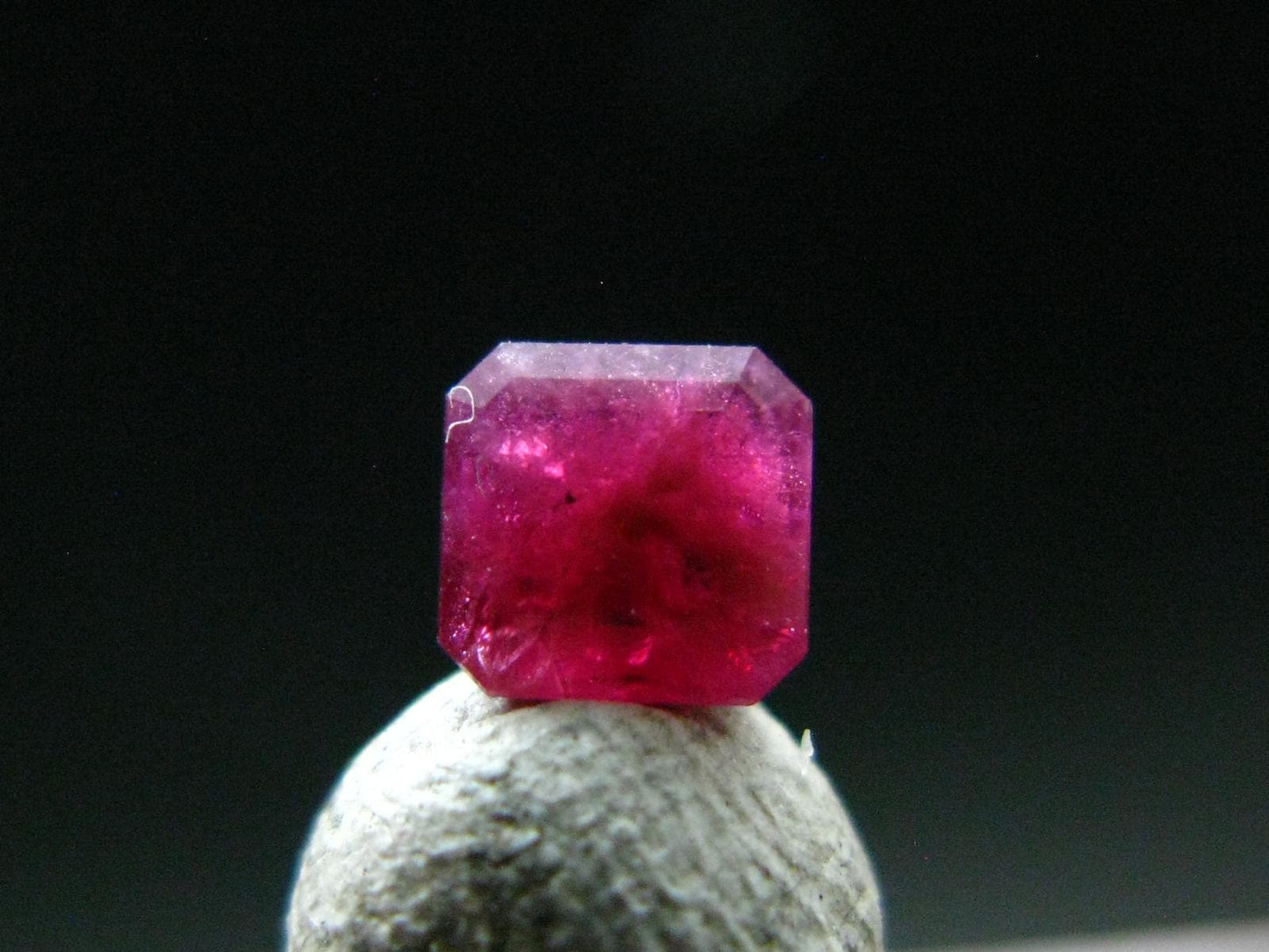 Beautiful Rare Gem Bixbite Red Beryl Emerald Cut Stone From Utah USA - 0.41 Carats - 4.4x4.3mm