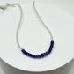Blue Sapphire & White Topaz Beaded Necklace: Gemstone Healing Crystal