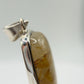 Golden Needle Inclusion Quartz Cushion Pendant – Natural Crystal in Sterling Silver