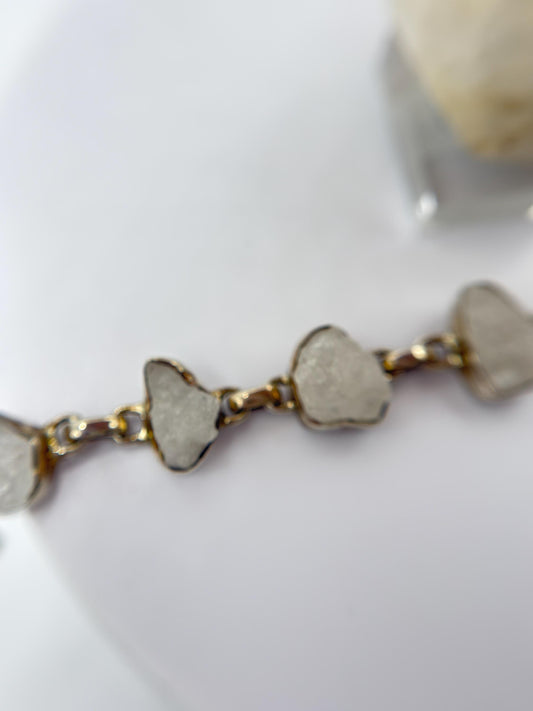 Raw Natural Phenakite (Phenacite) Crystal Bracelet in Sterling Silver - Weight 14.01 g