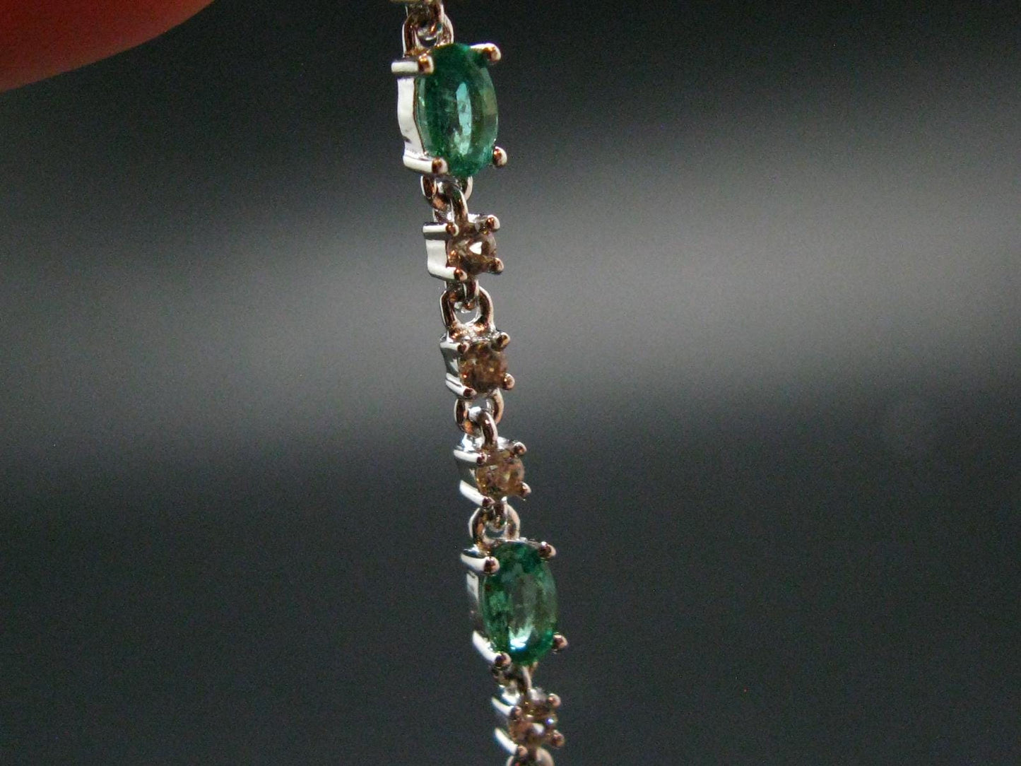 Emerald Silver Bracelet From Colombia - 5.42 Grams Total