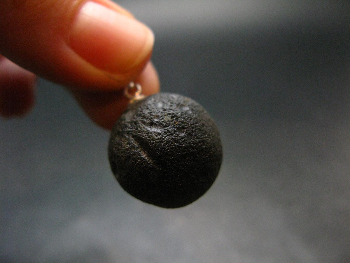 Colombianite Pseudotektite Silver Pendant from Colombia - 6.33 Grams - 1.0"