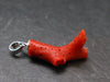 Rare Natural Red Coral Silver Pendant From Italy - 1.0" - 1.08 Grams