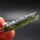 Gem Moldavite Tektite SS Pendant From Czech Republic - 1.5" - 2.5 Grams