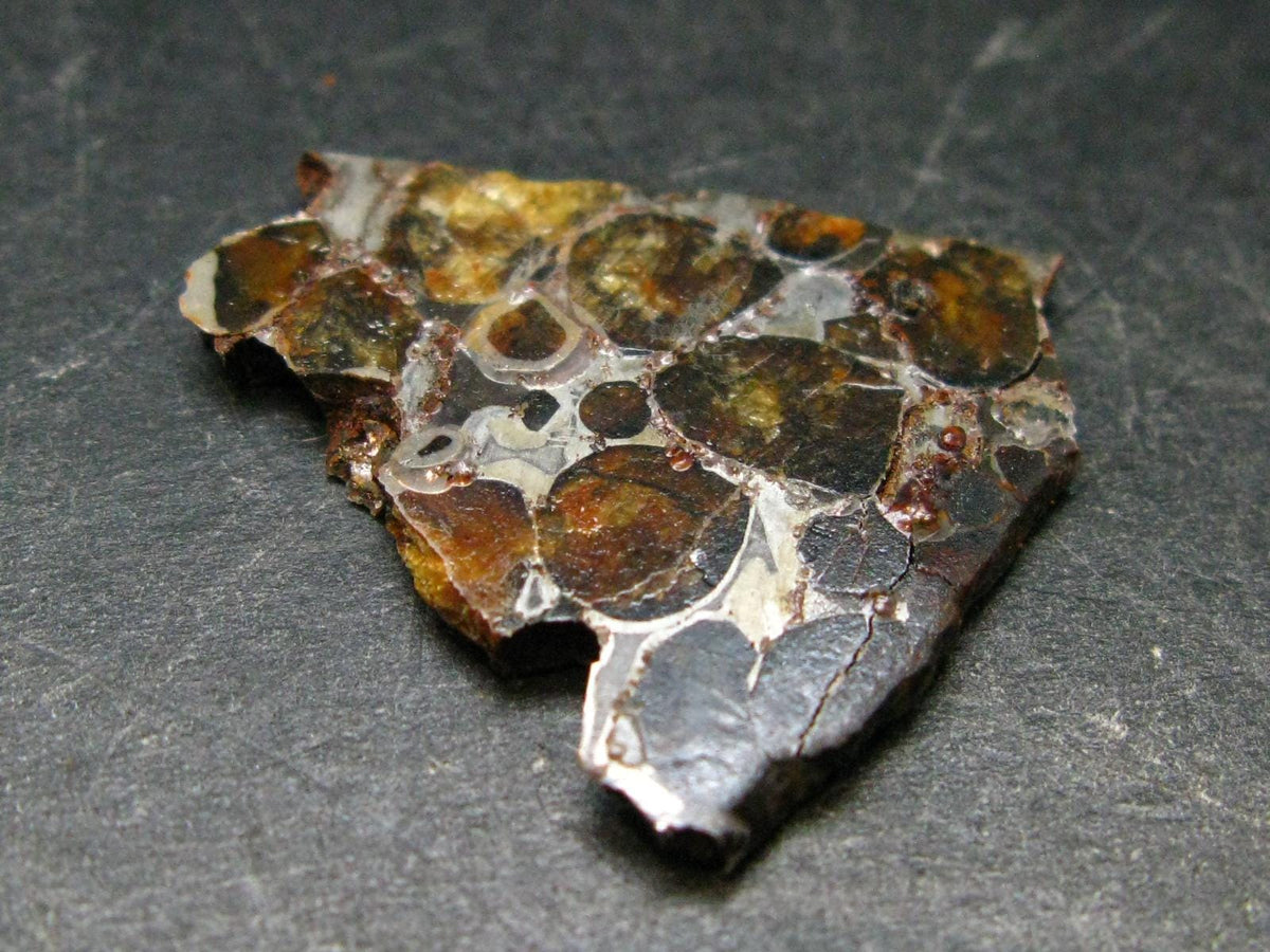 Large Sericho Meteorite Pallasite Olivine Slice From Kenya - 1.5" - 4.48 Grams