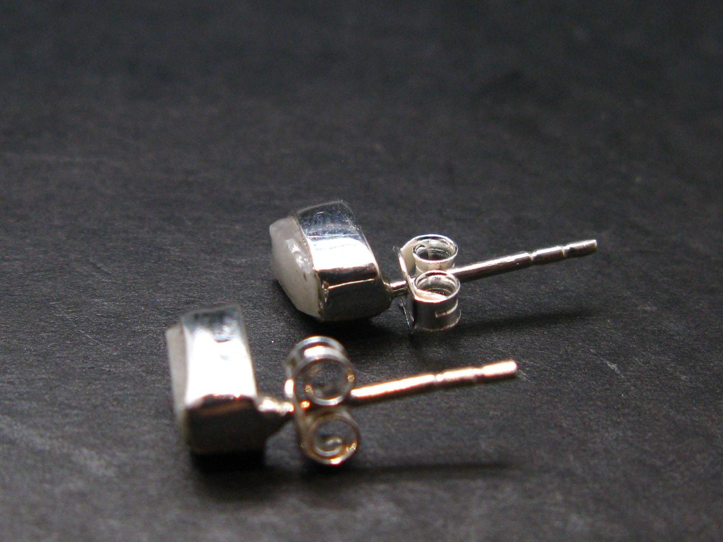 Phenakite Phenacite Stud Earrings From Brazil - 0.5" - 1.24 Grams