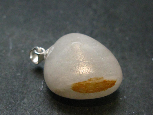 Very Rare White Cryolite 925 Silver Pendant from Greenland - 1.1" - 7.42 Grams
