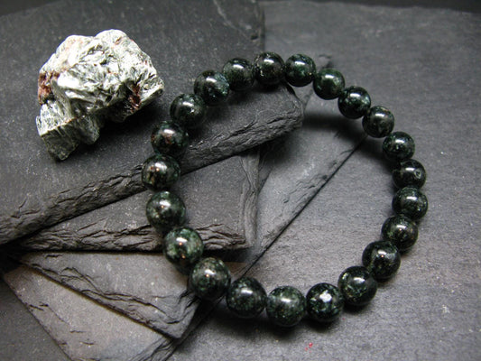Seraphinite Clinochlore Genuine Bracelet ~ 7 Inches ~ 8mm Round Beads