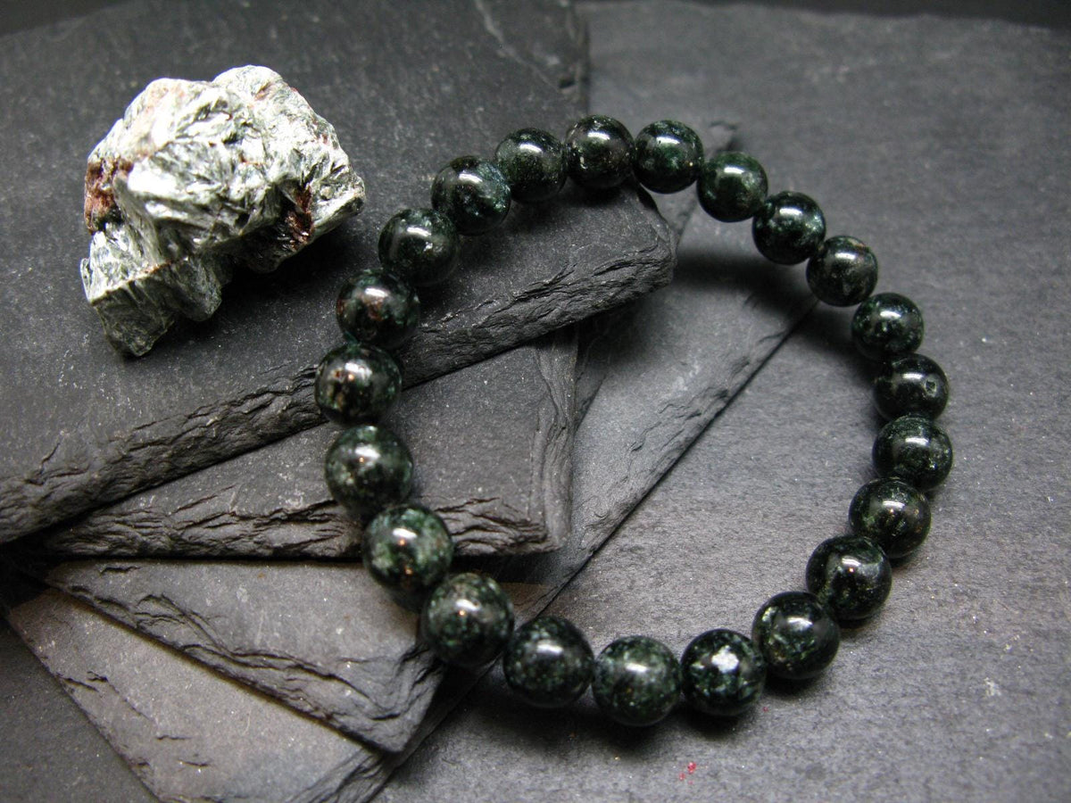 Seraphinite Clinochlore Genuine Bracelet ~ 7 Inches ~ 8mm Round Beads