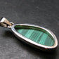Genuine Vivid Vibrant Green Malachite Sterling Silver Pendant From Congo - 1.5" - 7.06 Grams
