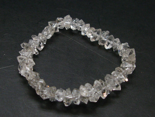 Herkimer Diamond Genuine Bracelet ~ 7 Inches ~ 12 mm Crystal Beads