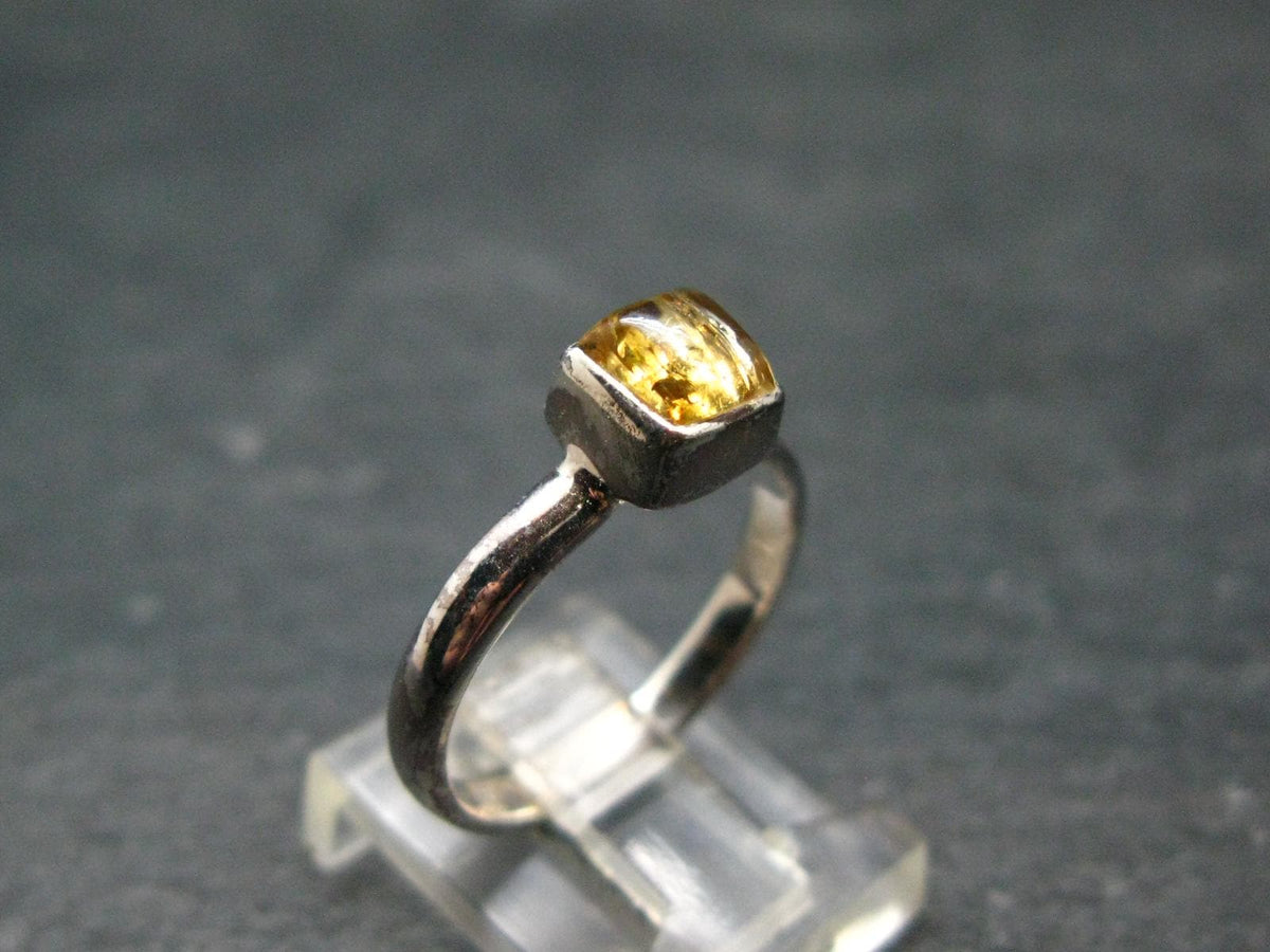 Fabulous Untreated Faceted Gem Imperial Topaz 925 Silver Ring from Brazil - Size 7 - 2.67 Grams