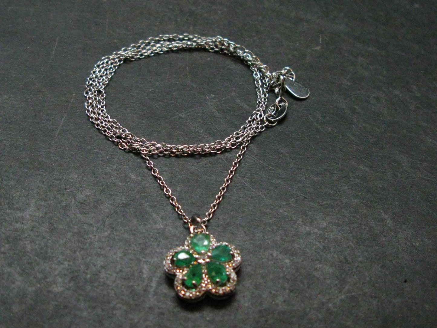 Emerald Silver Pendant W/Chain From Colombia - 3.0 Grams Total