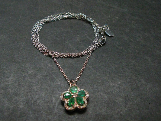 Emerald Silver Pendant W/Chain From Colombia - 3.0 Grams Total