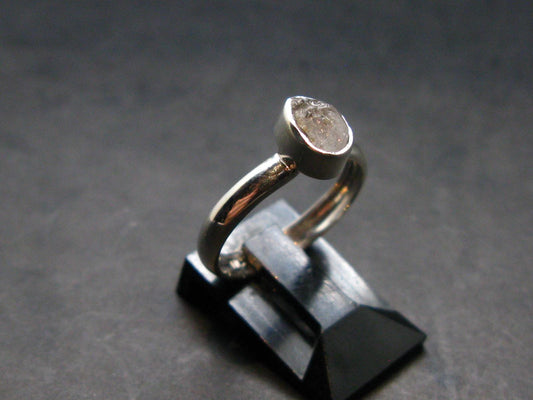 Gray Herderite Silver Ring from Africa - Size 6 - 1.68 Grams