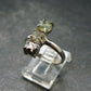 Moldavite Herkimer Meteorite Sterling Silver Ring From Czech Republic - Size 8 - 3.11 Grams