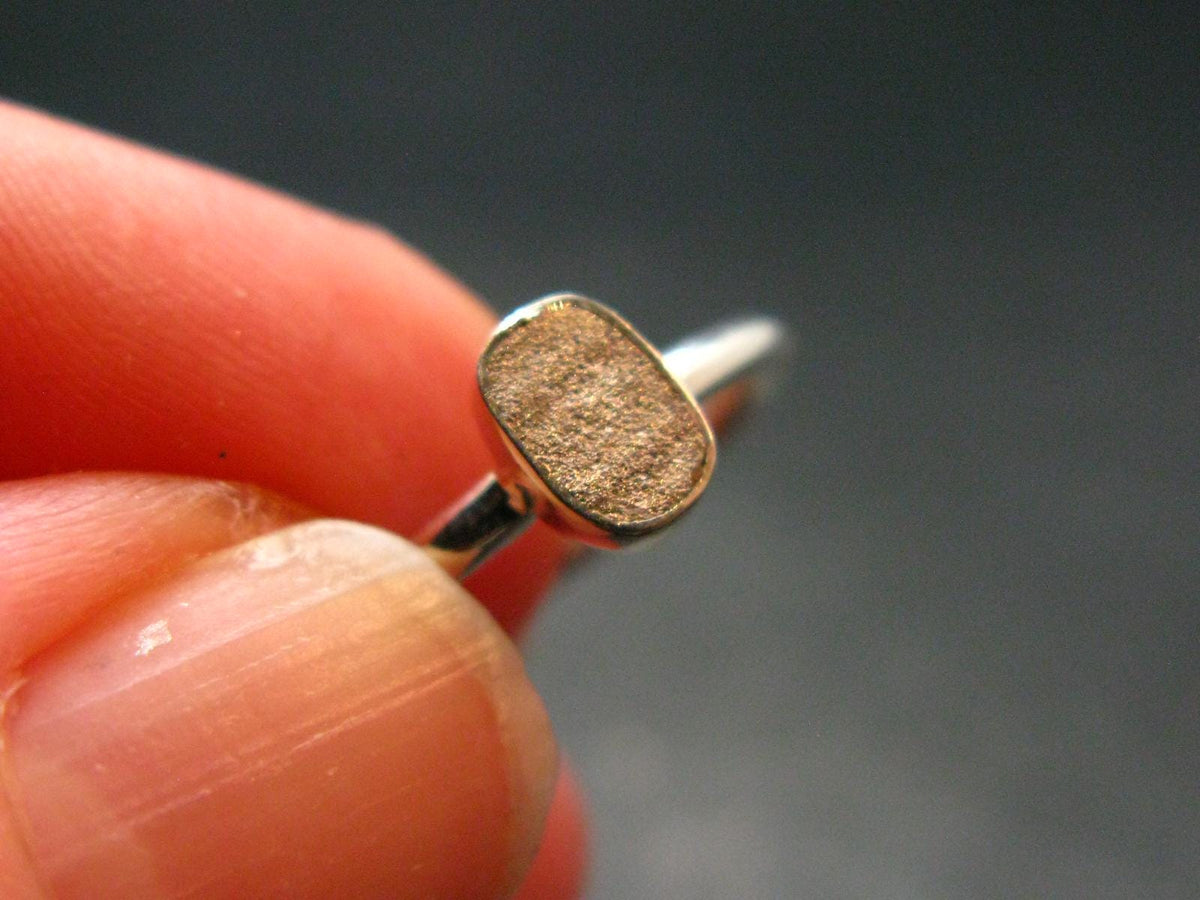 Muonionalusta Meteorite Sterling Silver Ring from Sweden - 1.42 Grams - Size 5