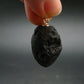 Tibetan Black Tektite Silver Pendant From Tibet - 1.1" - 5.74 Grams