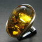 Natural Baltic Amber 925 Silver Ring - Size Adjustable