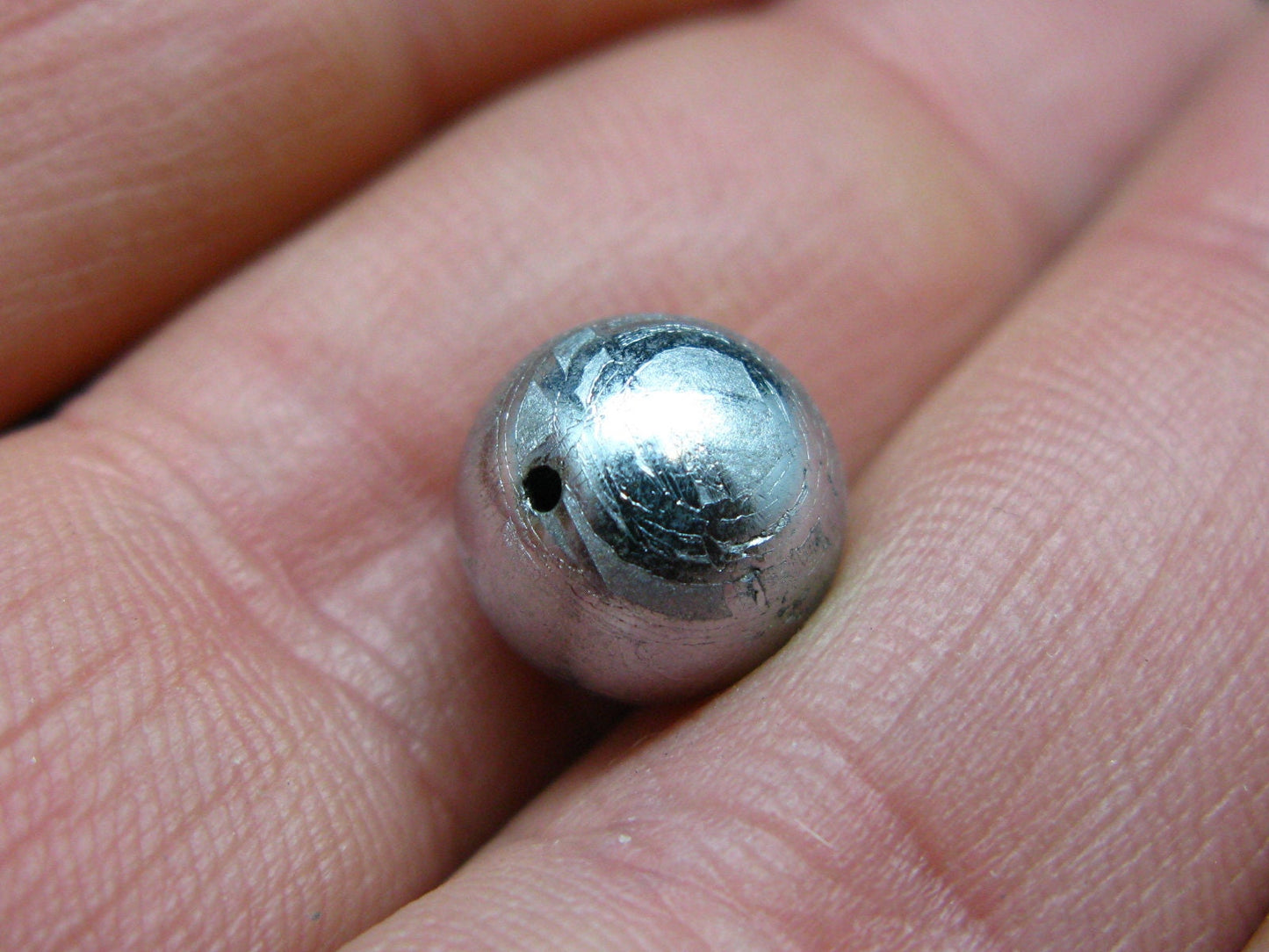 Muonionalusta Meteorite 10mm Round Bead from Sweden