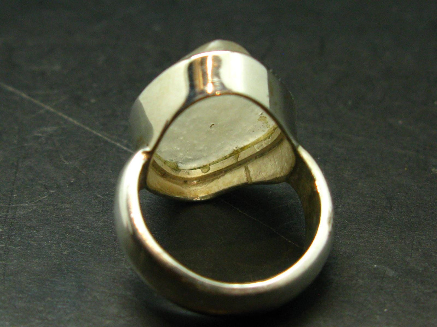 Natural Gem Raw Libyan Desert Glass Tektite Sterling Silver Ring from Libya - Size 7 - 10.97 Grams