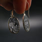 Large Tourmalinated Quartz Crystal Silver Earrings From Brazil - 1.3" - 3.14 Grams