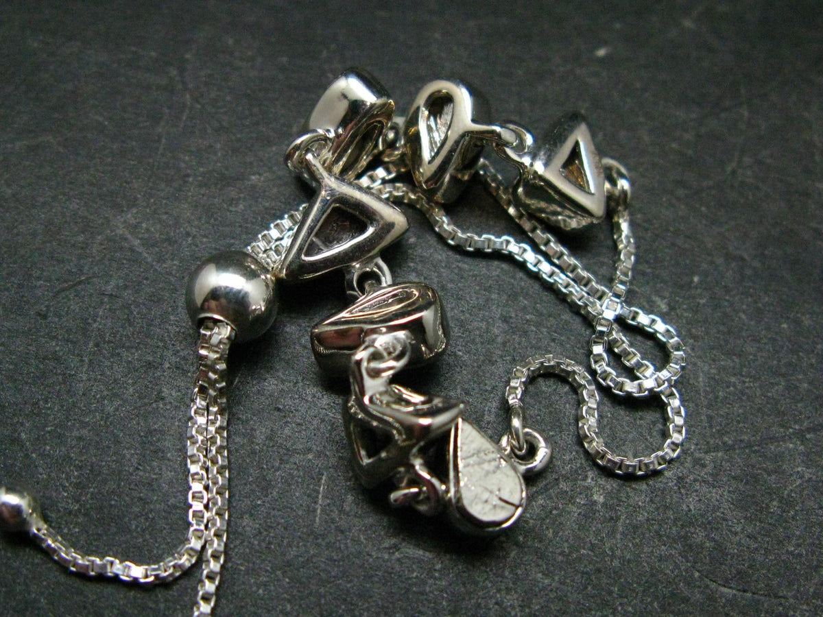 Meteorite Sterling Silver Bracelet - 7.87 Grams - Size Adjustable