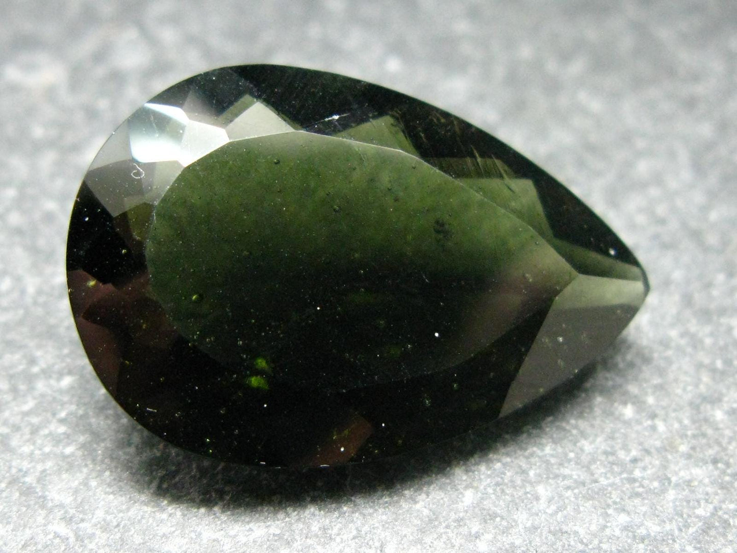 Moldavite Tektite Gem Cut Facetted Stone from Czech Republic - 20.50 Carats - 26x17mm