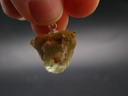 Rare Titanite Sphene Crystal Silver Pendant From Tanzania - 0.9" - 3.19 Grams