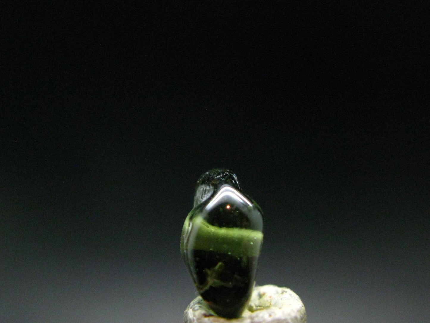 Moldavite Tektite Tumbled Bead from Czech Republic - 12 mm - 4.15 Carats