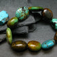Turquoise Genuine Untreated Bracelet ~ 7.5 Inches ~ 25mm Tumbled Beads