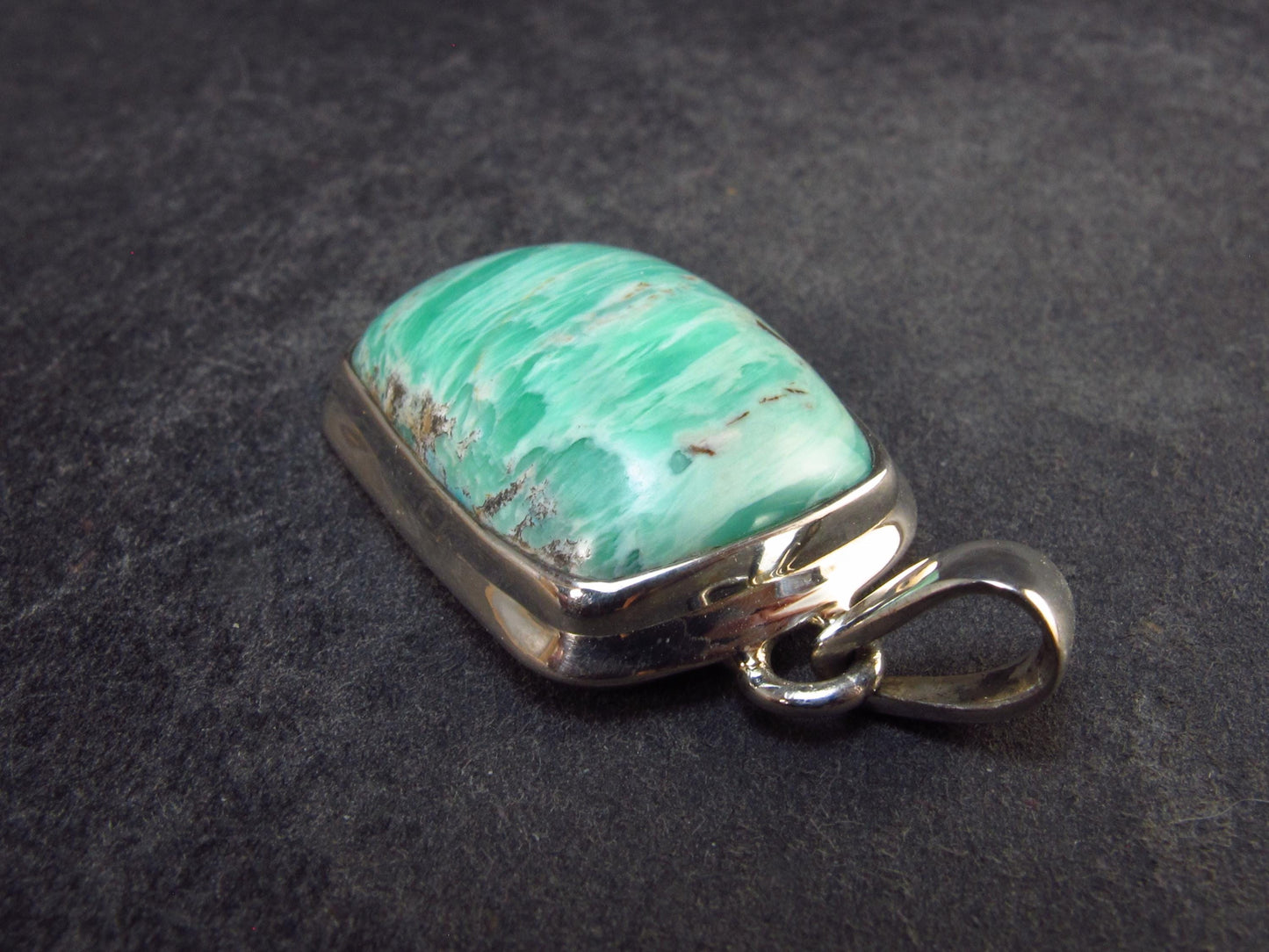 Rare Variscite Sterling Silver Pendant from Utah - 1.3" - 7.0 Grams