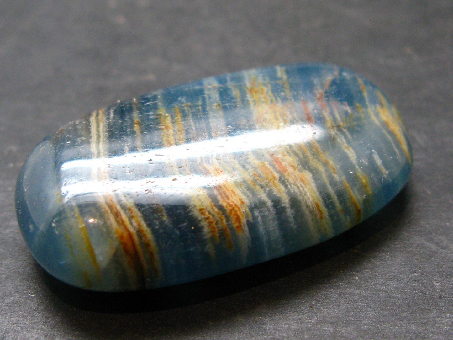 Nice Lemurian Aquatine Blue Calcite Tumbled From Argentina - 1.5" - 18.01 Grams