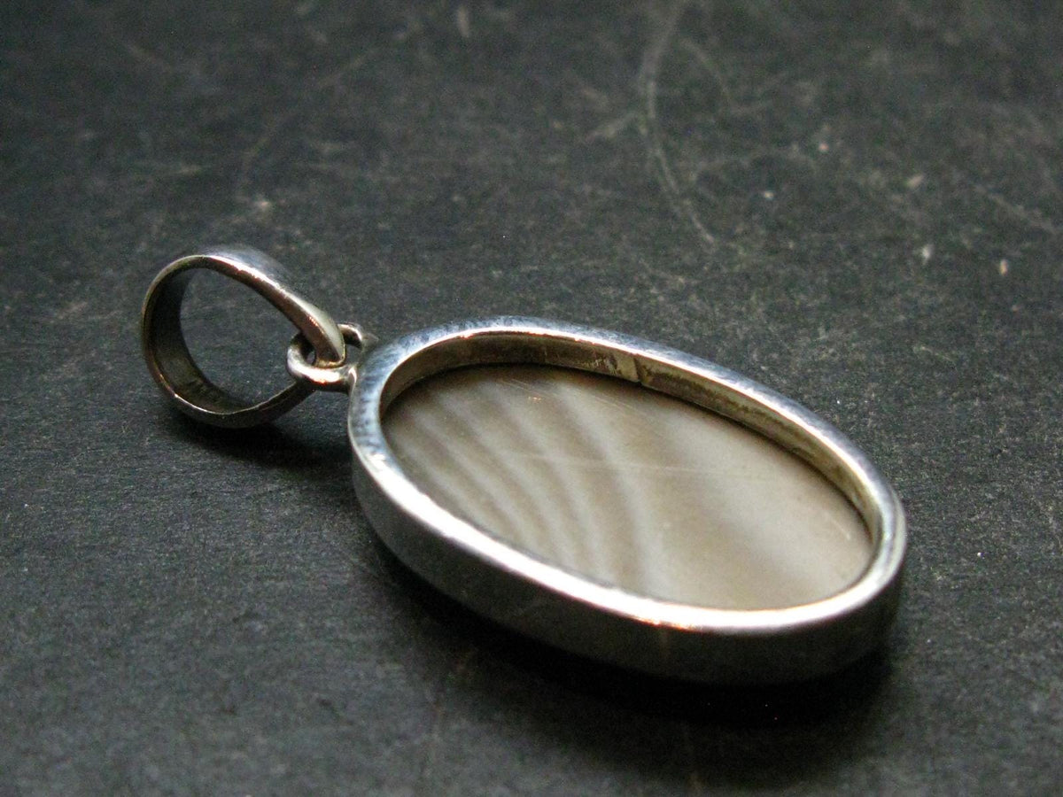 Rare Flint Silver Pendant from Poland - 1.4" - 4.73 Grams