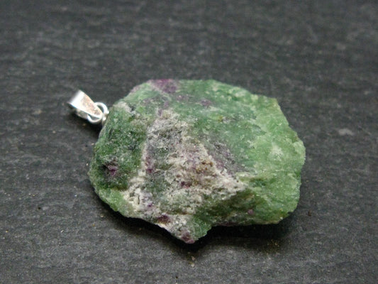 Ruby In Zoisite Silver Pendant from India - 1.3" - 6.87 Grams