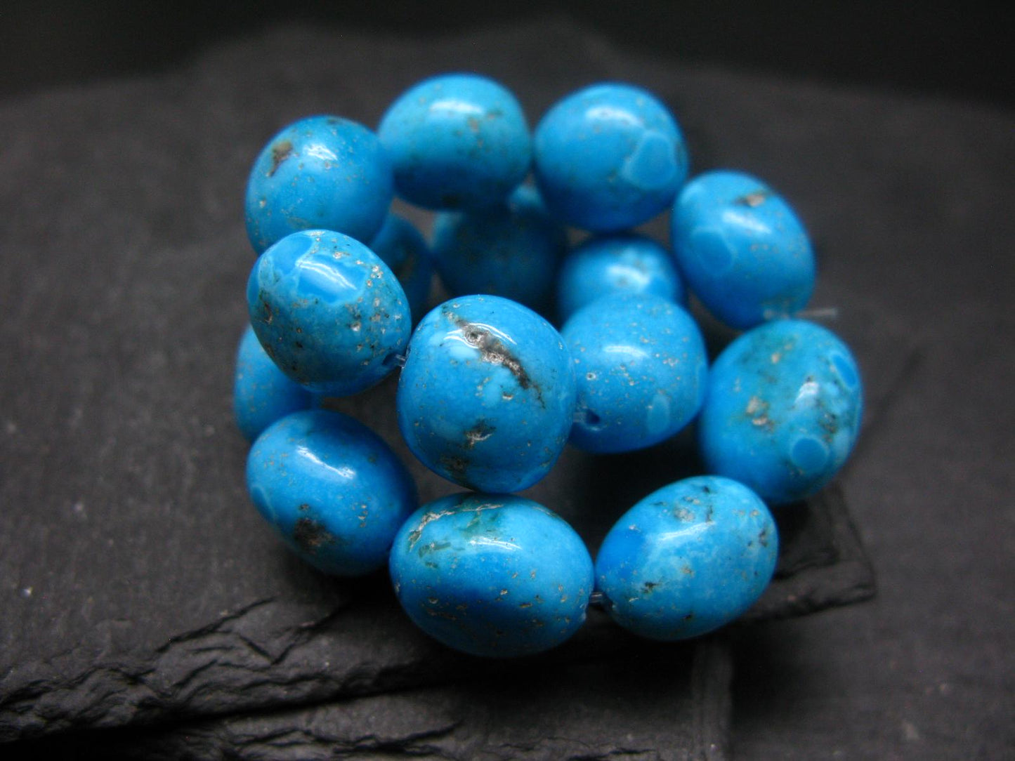 Turquoise Genuine Untreated Bracelet ~ 7 Inches ~ 12mm Tumbled Beads