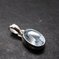 Stunning Genuine Faceted Aquamarine Gem Sterling Silver Pendant From Brazil - 0.7"