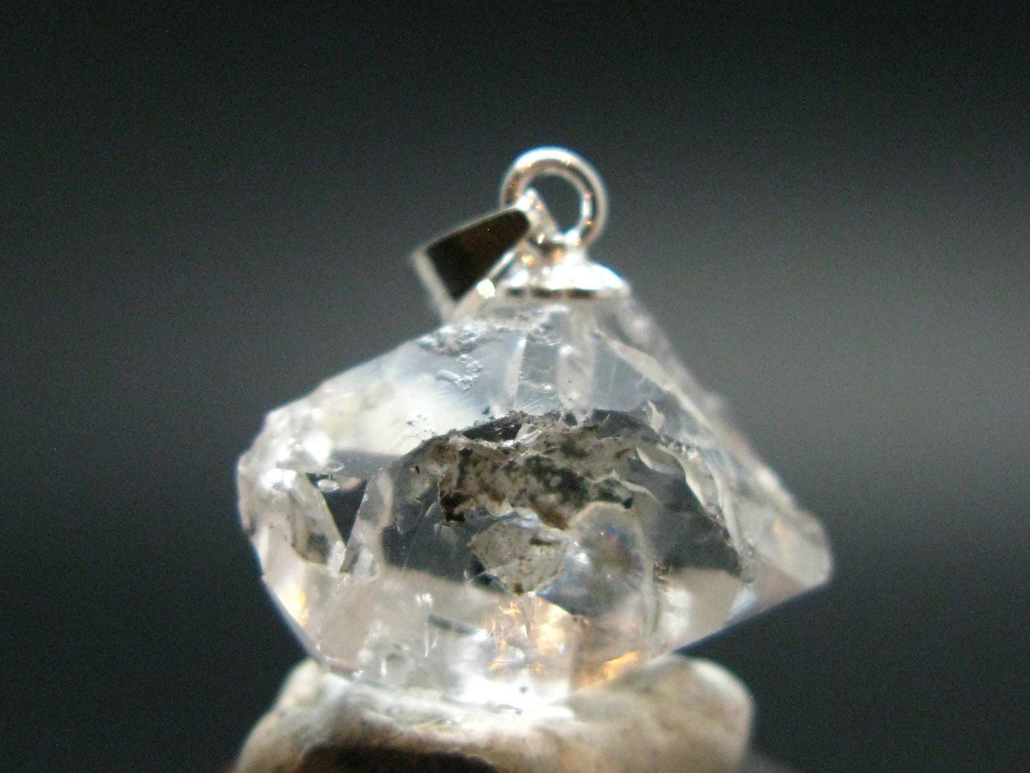 Herkimer Diamond Silver Pendant - 0.7" - 1.90 Grams