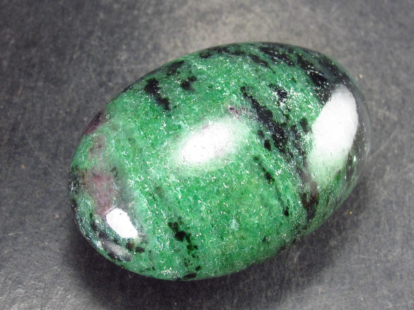 Ruby In Zoisite Tumbled Stone From Tanzania - 1.9" - 65.5 Grams