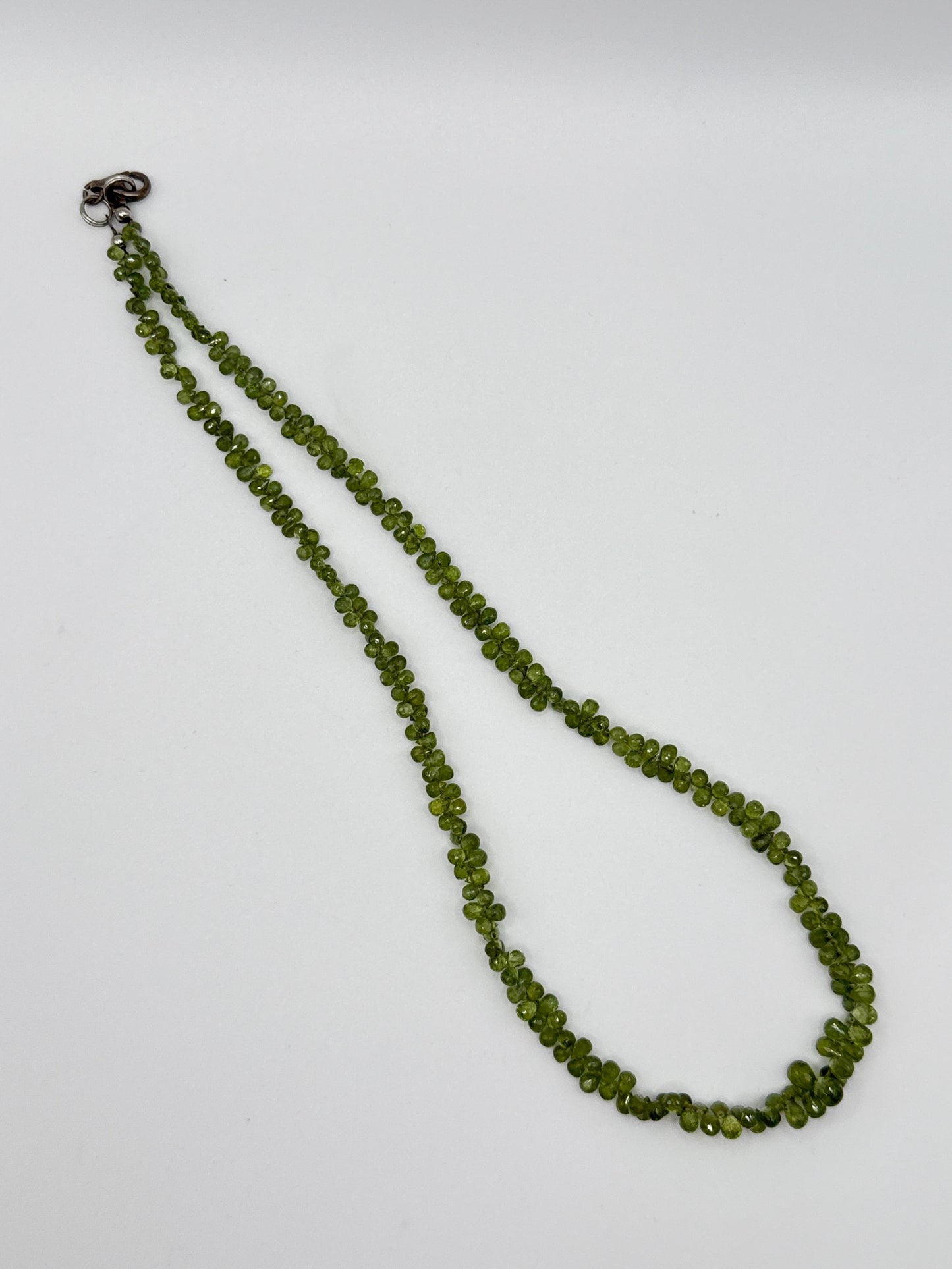 Green Sapphire Beaded Necklace: Genuine Gemstone Jewelry, September Birthstone