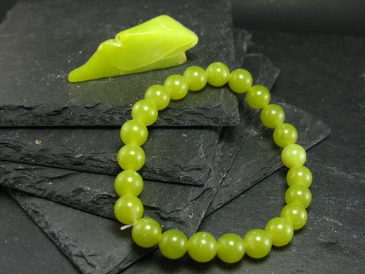 Healerite Serpentine Genuine Bracelet ~ 7 Inches ~ 8mm Round Beads